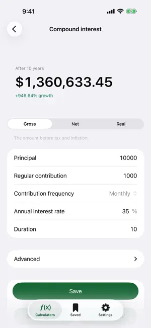 Compound Interest, FIRE, Loan screenshot 1