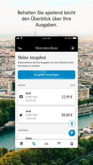 Screenshot von Mercedes-Benz Fahrtenbuch auf dem iPhone 3