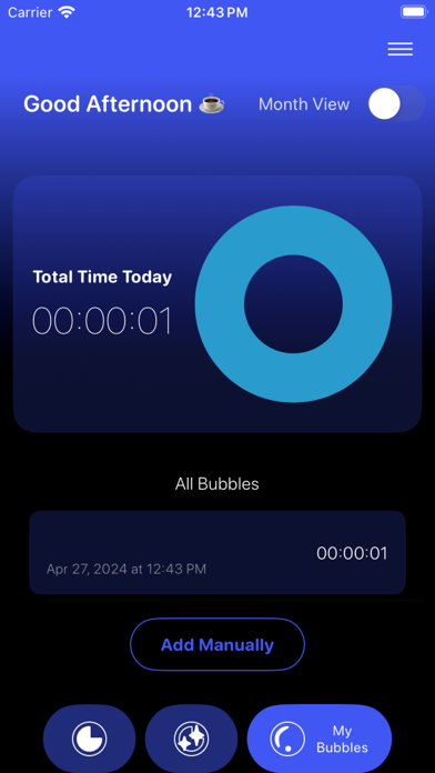 Screenshot #1 pour Bubble Time - Focus+Task Timer