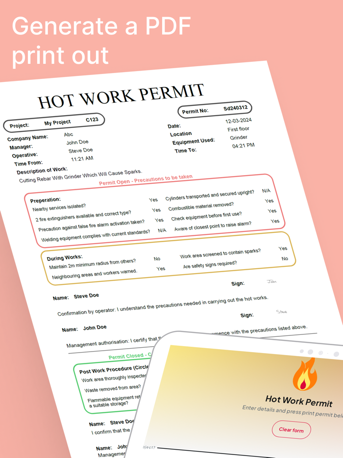 Hot Work Permit