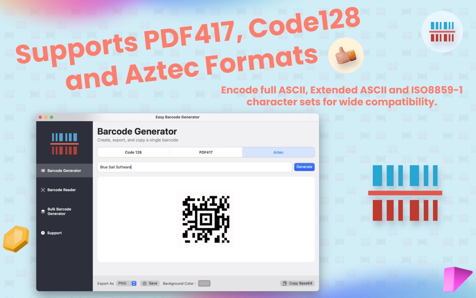 #2. Easy Barcode Generator (macOS) Podle: Berkan Gunduz