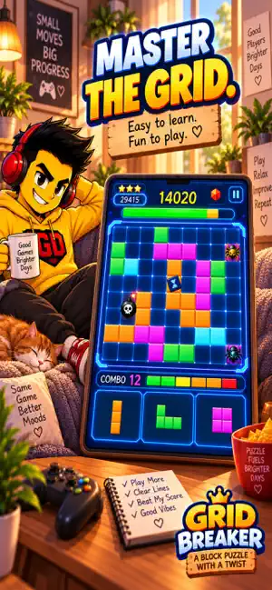 Grid Breaker: Puzzle Survival screenshot 1