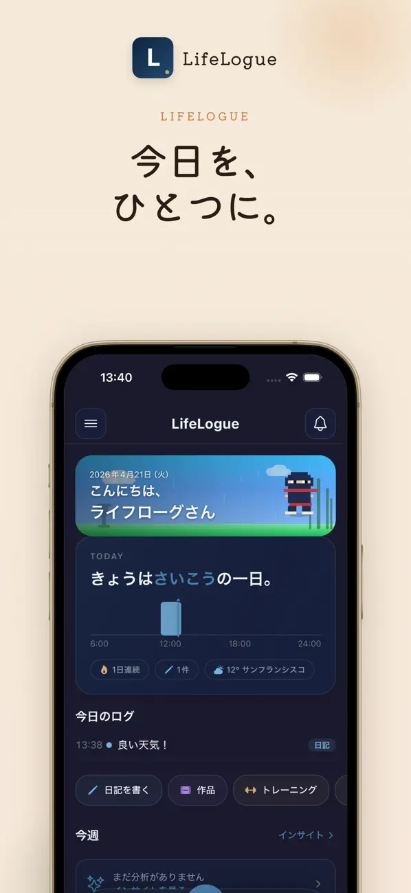 Screenshot #1 pour LifeLogue - AIで振り返るライフログアプリ