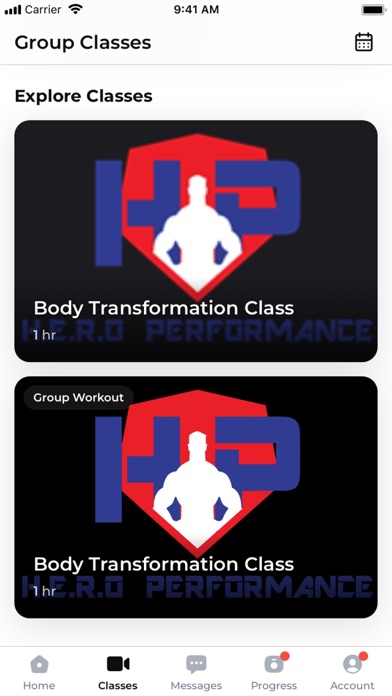 HERO Performance Training Screenshot