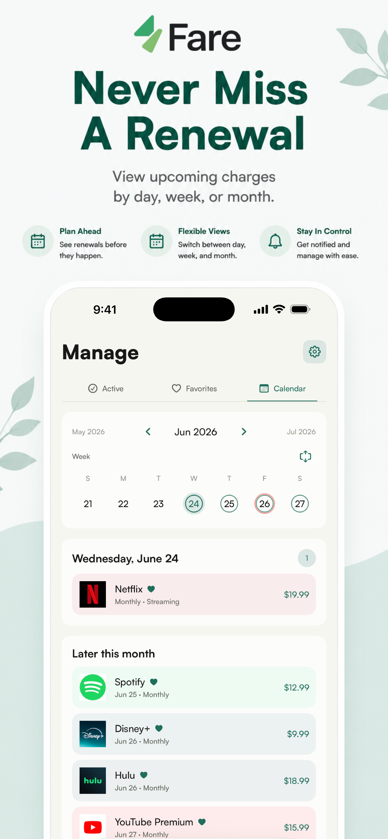 Fare: Subscription Tracker screenshot 4