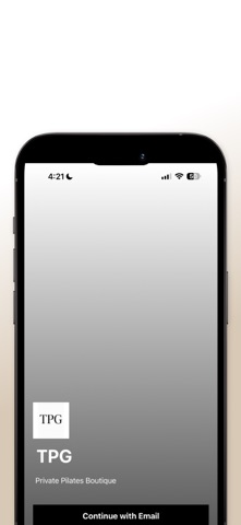 THE PILATES GARAGE. iPhone screenshot