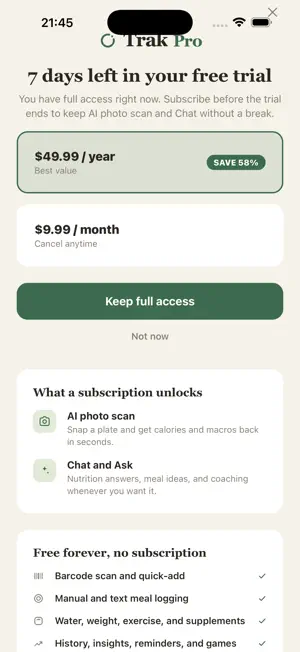 Trak: AI Calorie Tracker screenshot 3