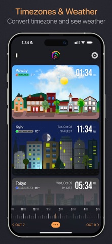 Zonium – Timezone Converter iPhone screenshot