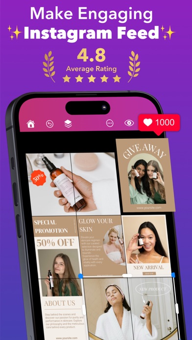 Screenshot #1 pour Griddy: Split Photo Grid Posts