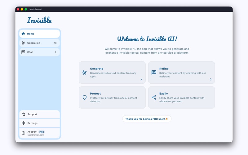 Invisible AI app screenshot