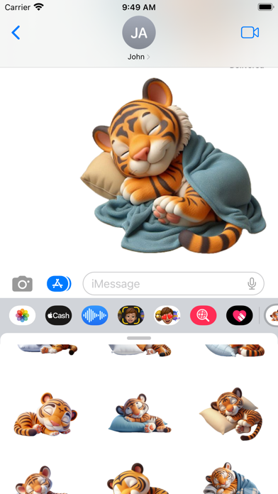 Sleeping Tiger Cub Stickers Screenshot