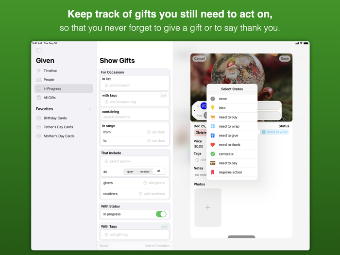 Given - Gift Manager