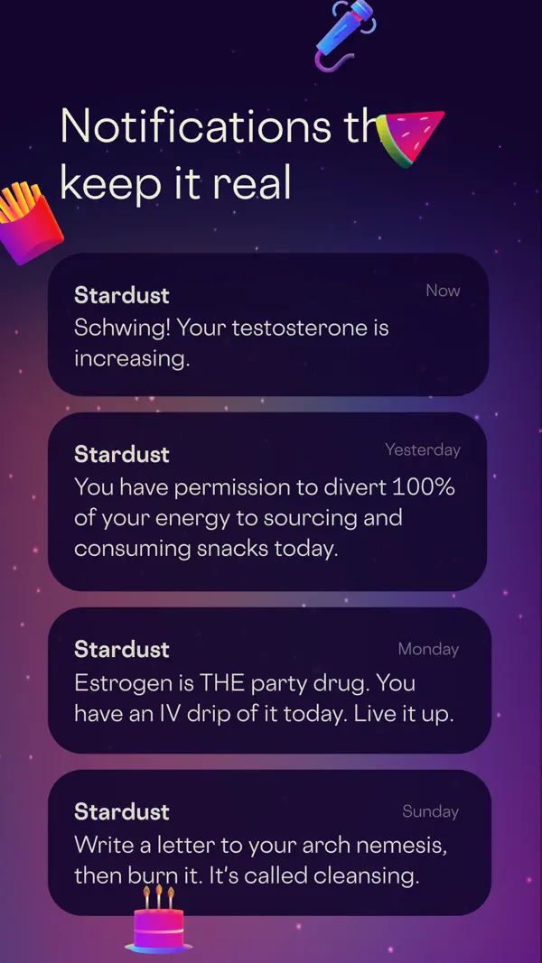 Stardust Period Tracker iPhone App Screenshot 7 – Gesundheit & Fitness