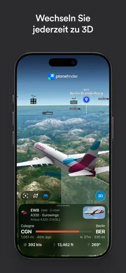 Screenshot von Plane Finder ⁃ Flight Tracker auf dem iPhone 6