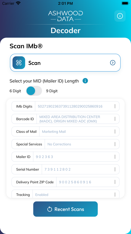 #2. IMb Scanner App (iOS) Podle: Jordan Adishian