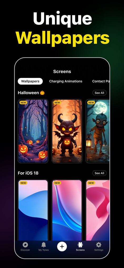 Ringtone Maker Garage - Explore curated wallpaper collections within the app, offering seasonal themes like Halloween and designs optimized for the latest iOS versions.