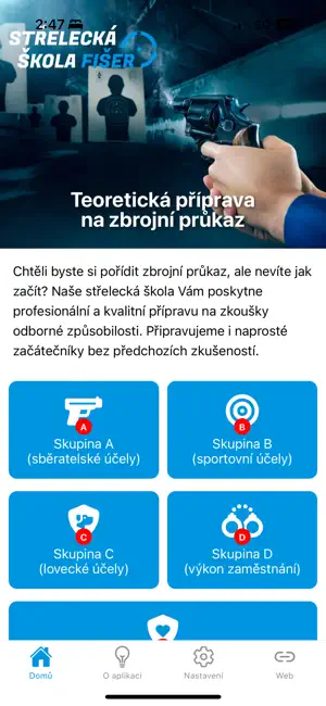 Testy na zbrojní oprávnění screenshot 1