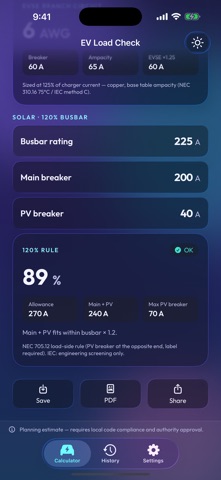 EV Charger Load Calc Screenshot 3 of 5