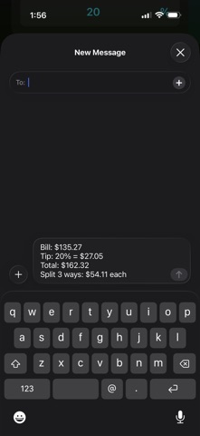 Fast Tip & Split Calculator screenshot