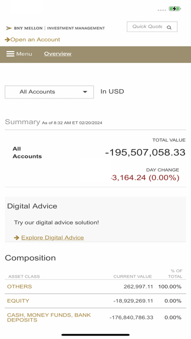 BNY Mellon Brokerage Account Screenshot