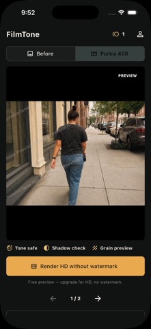 FilmTone AI - Cinematic Looks iPhone screenshot