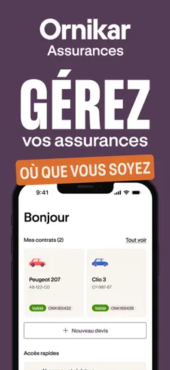 Capture d'écran de Ornikar Assurance sur iPhone 1
