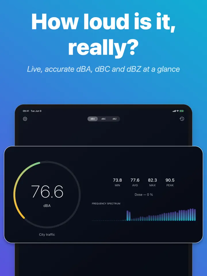 dB Meter Pro on iPad: screenshot 1 of 5
