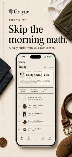 Grayne: Men's Outfit Planner screenshot 2