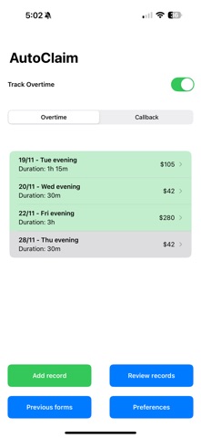 AutoClaim screenshot