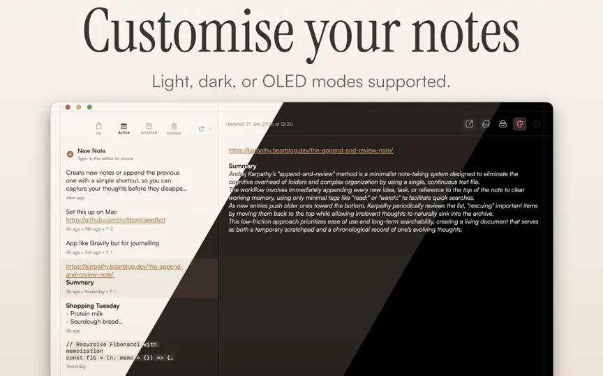 Captura de pantalla de Gravity – The Simplest Notes en iPhone 4
