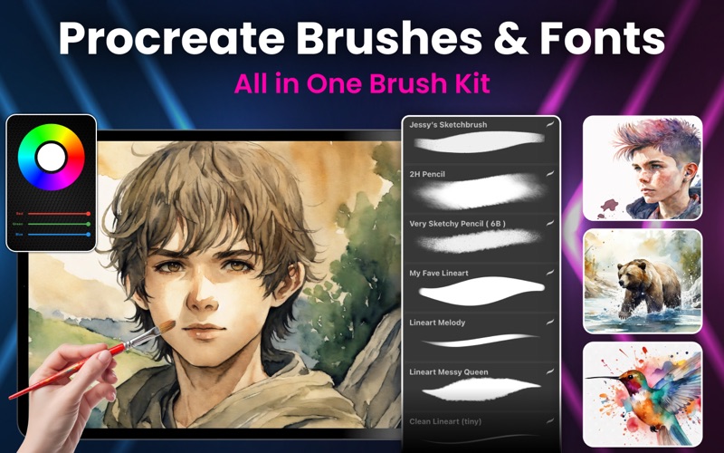 Brushes & Font for Procreate app screenshot