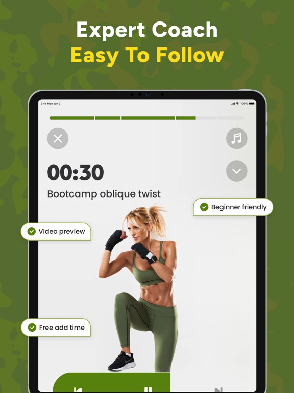 Military Calisthenics Women iPad screenshot 5 - Health & Fitness app