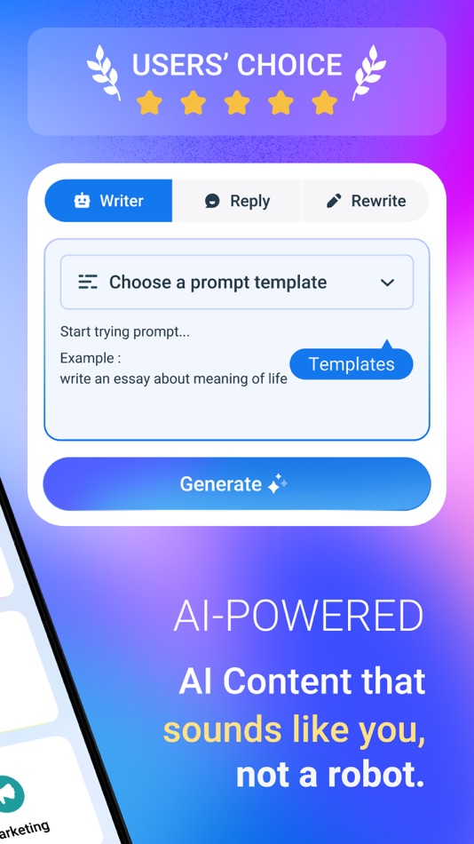 #2. AI Writer : Write Email, Essay (iOS) 由: AppziBrain Infotech LLP