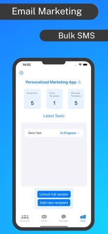 SMS Newsletter: Send bulk sms iPhone screenshot