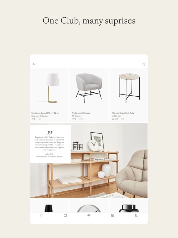 Westwing: Live Beautiful iPad screenshot 6 - Shopping app