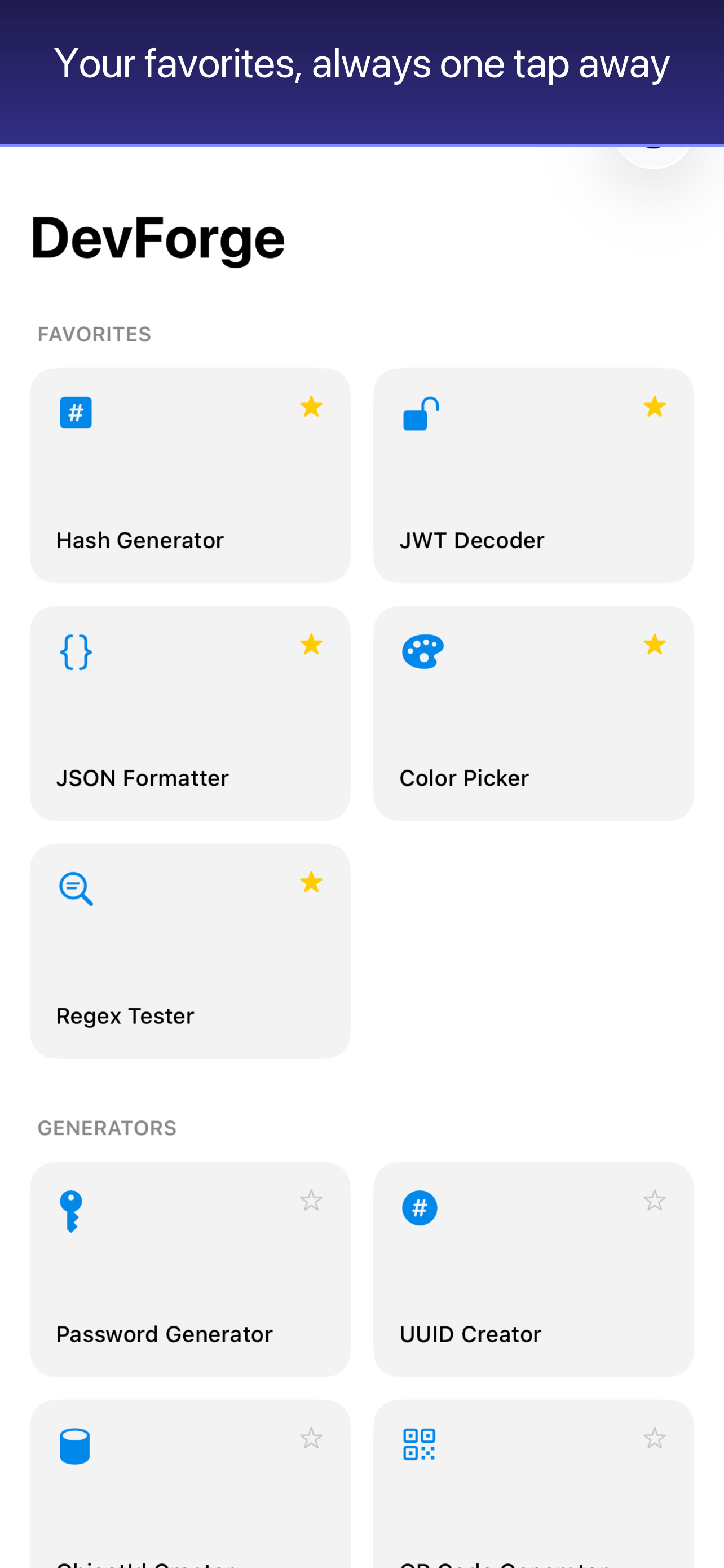 DevForge - Developer Tools