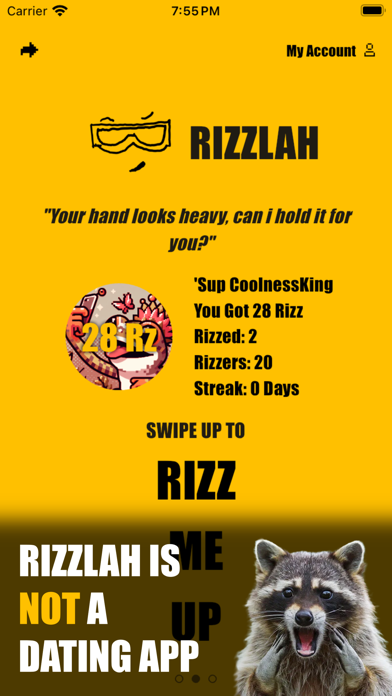 RIZZLAH iPhone screenshot 1 - Social Networking app