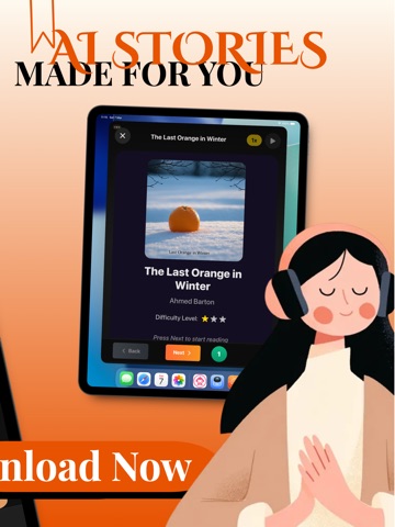 Learn English with AI Stories iPad screenshot