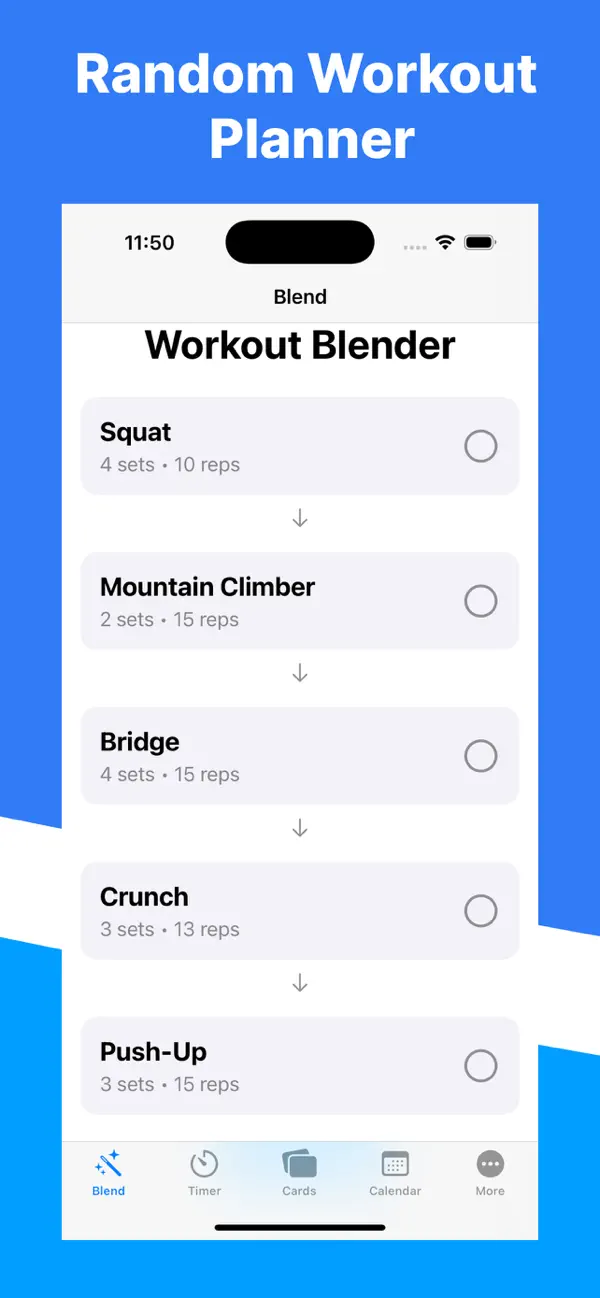 #2. Workout Blender: Day Tracker (iOS) By: Talk or Not, Inc.