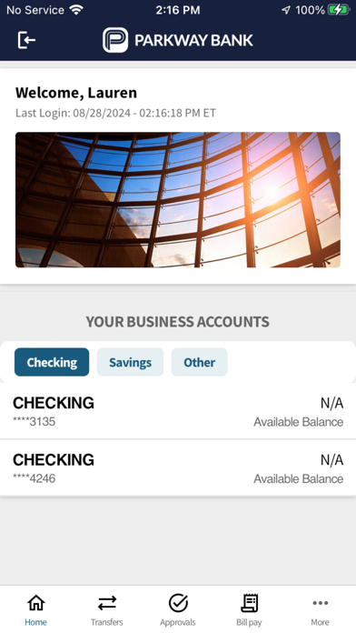 Parkway Bank Business Mobile Screenshot