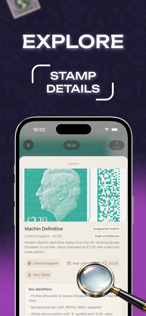#3. Stamp ID & Value Scanner (iOS) Podle: Szymon Niemiec