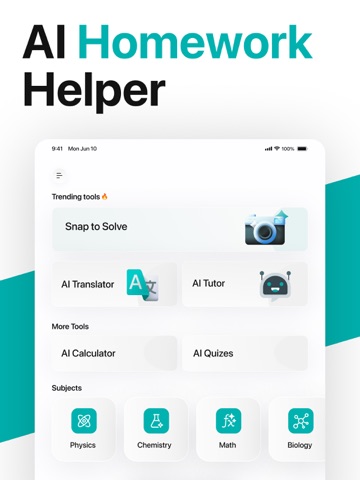 AI Homework Helper & AI Tutor iPad screenshot