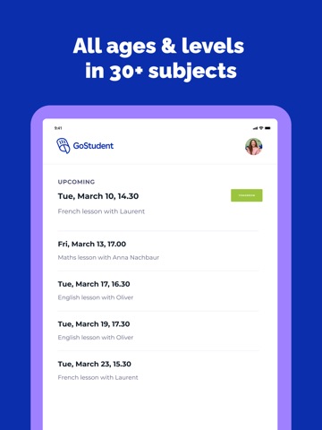 GoStudent 1:1 Online Learning iPad screenshot