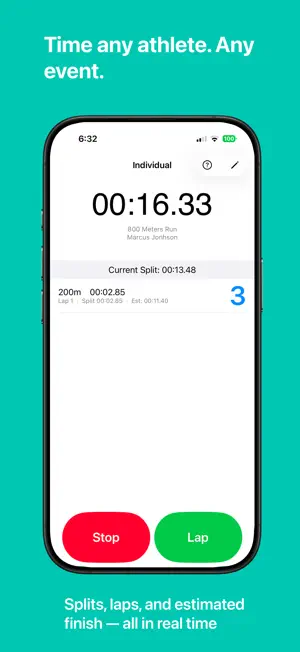 Stopwatch for Track & Field screenshot 1