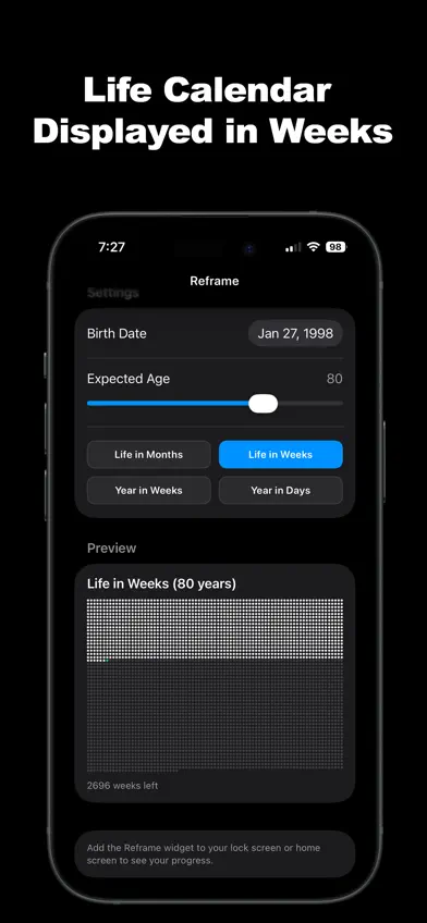 Reframe: Life Weeks screenshot 3