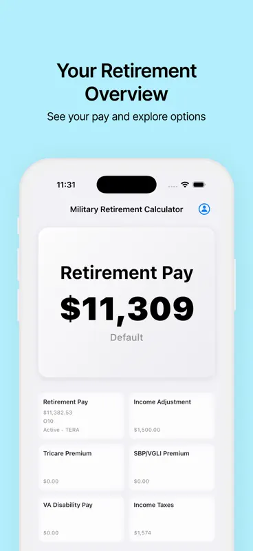 Military Retirement Calculator screenshot 1 of 4