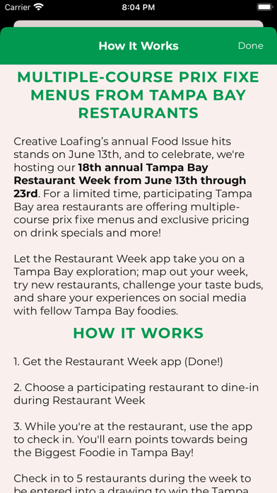 Tampa Bay Restaurant Week Screenshot