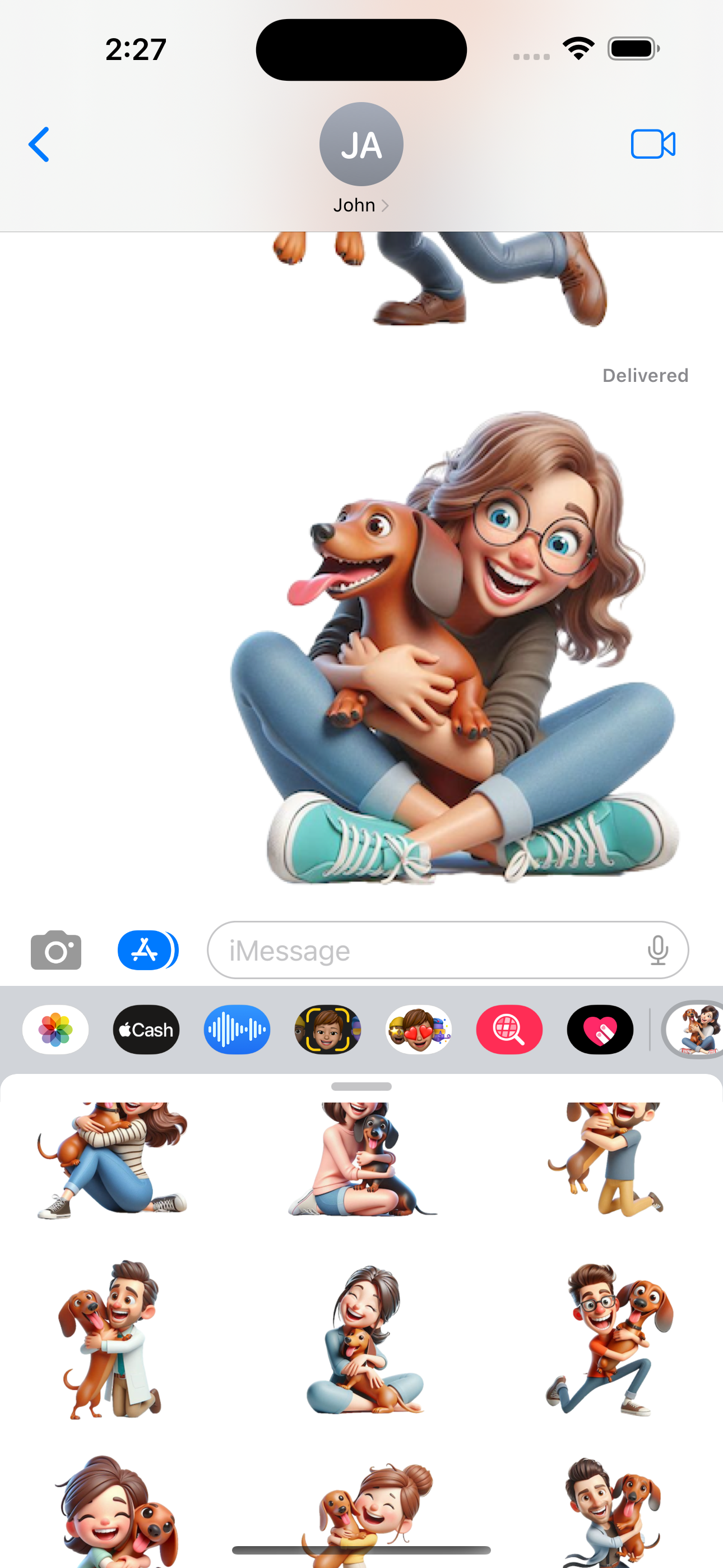 Dachshund Hug Stickers