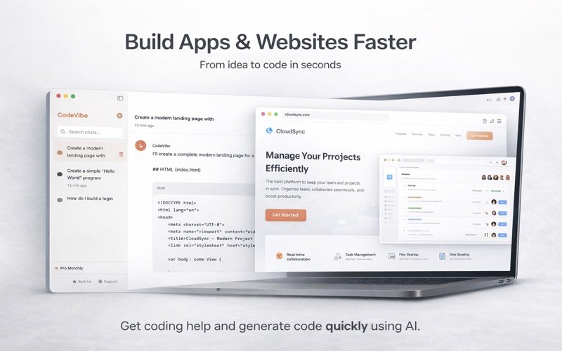 CodeVibe - AI Coding Assistant app screenshot 2