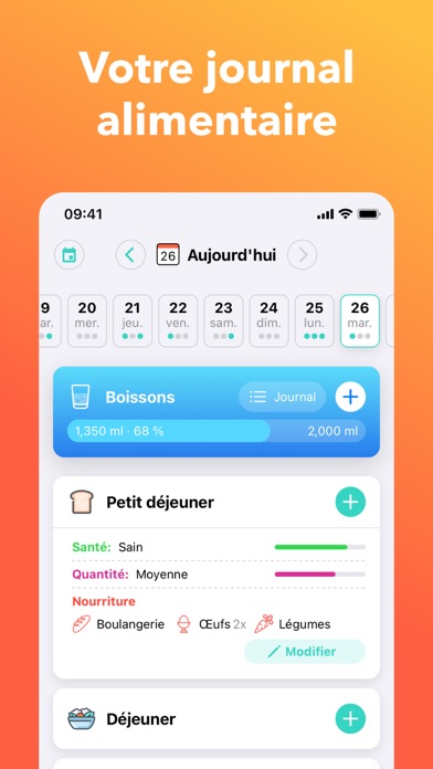 Screenshot #1 pour Nutrilio : Journal Alimentaire